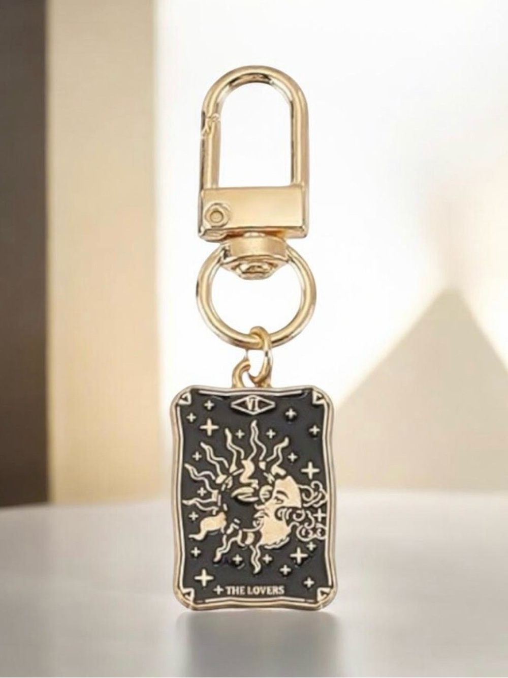 The Lovers Tarot Keychain Charm